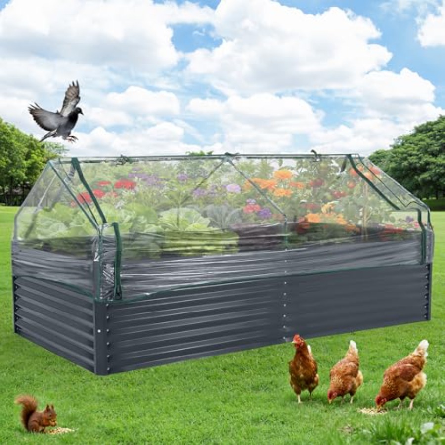 Raised Garden Bed - Огород на открытом воздухе: оцинкованная стальная